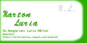 marton luria business card
